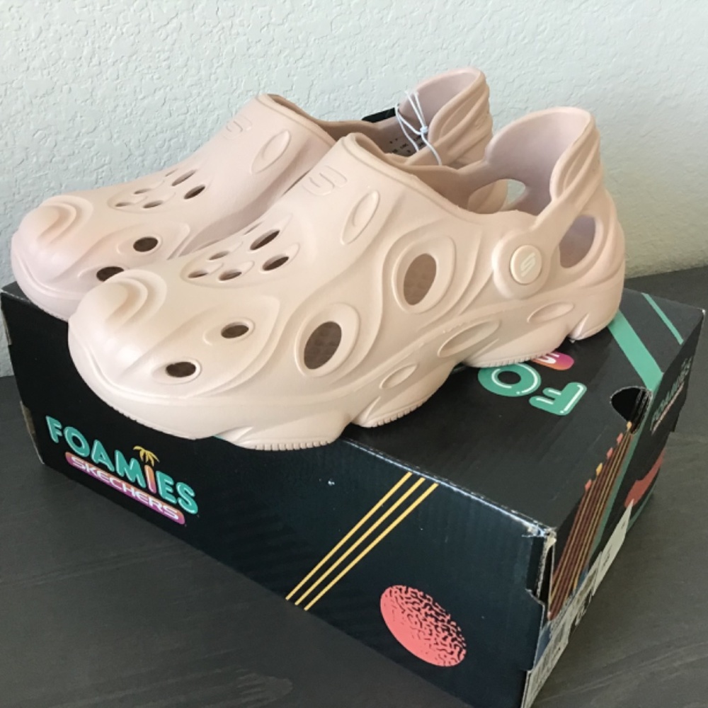 NWT Skechers Foamies Women's Clog Mules in Blush Pink - Picture 10 of 15